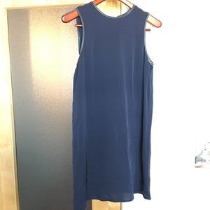 Theory Sleeveless Navy Silky Shift Dress NWT